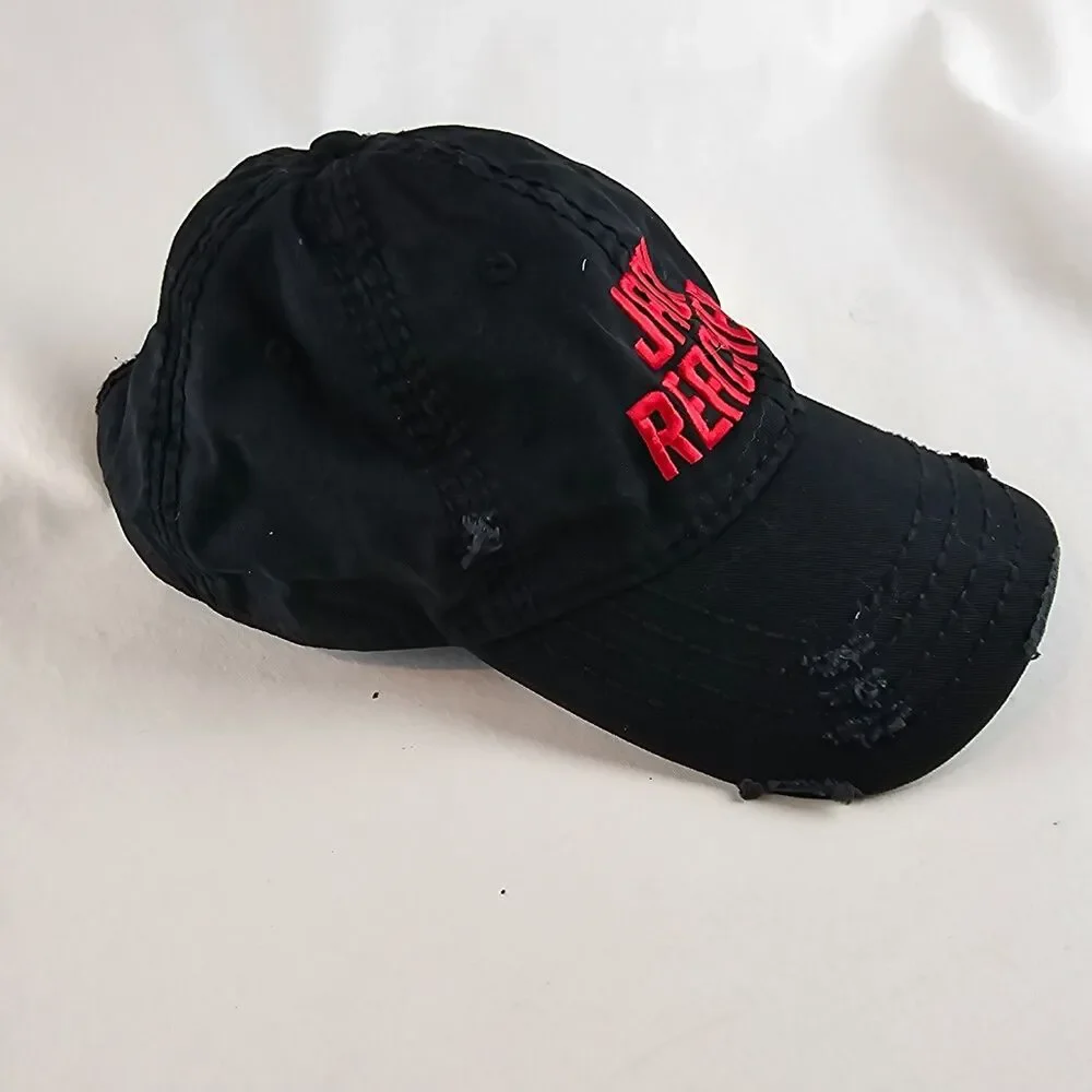Jack Reacher Hat Black Distressed Adjustable Dad Cap Embroidered Otto Promo